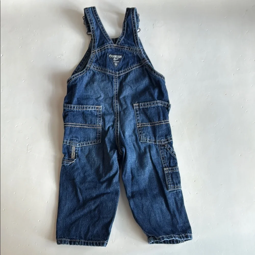 OshKosh B'gosh Carpenter Blue Denim Overalls 12 Months